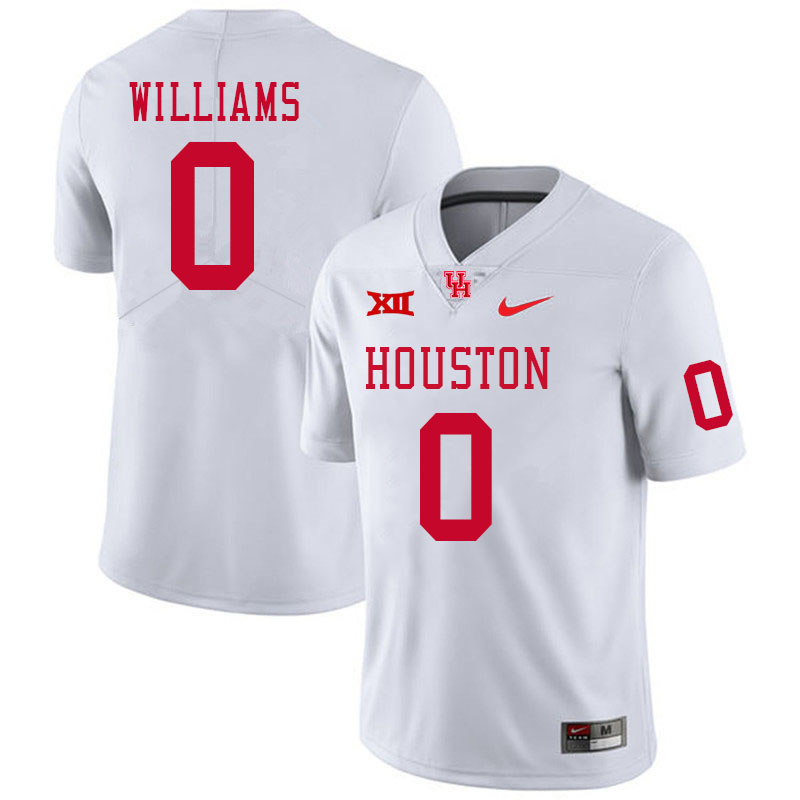Men #0 Sedrick Williams Houston Cougars Big 12 XII College Football Jerseys Stitched-White